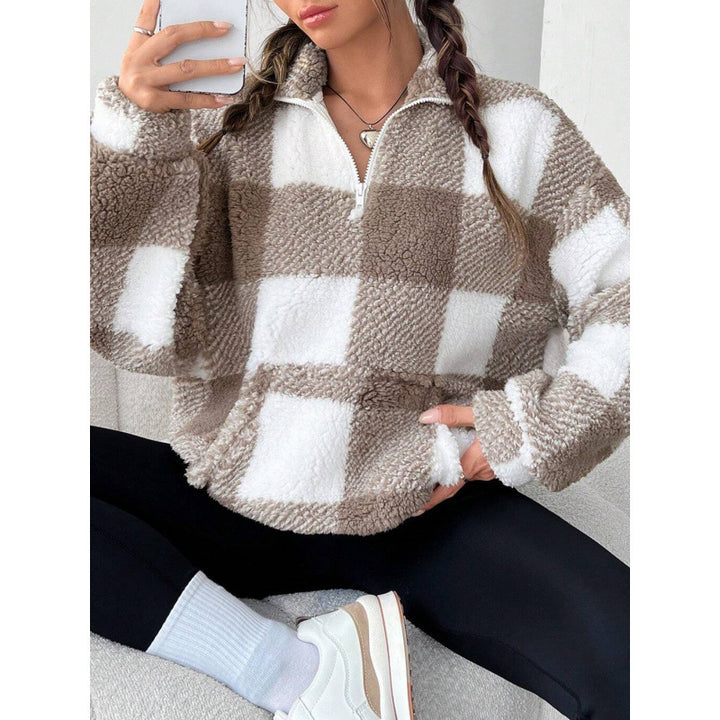 Dame mjuk fleece-tröja med hög krage Mirla-Eva Jonsson