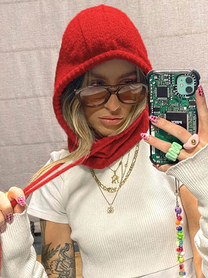 Dame mode striktop med huva och långa ärmar Mirla-Eva Jonsson