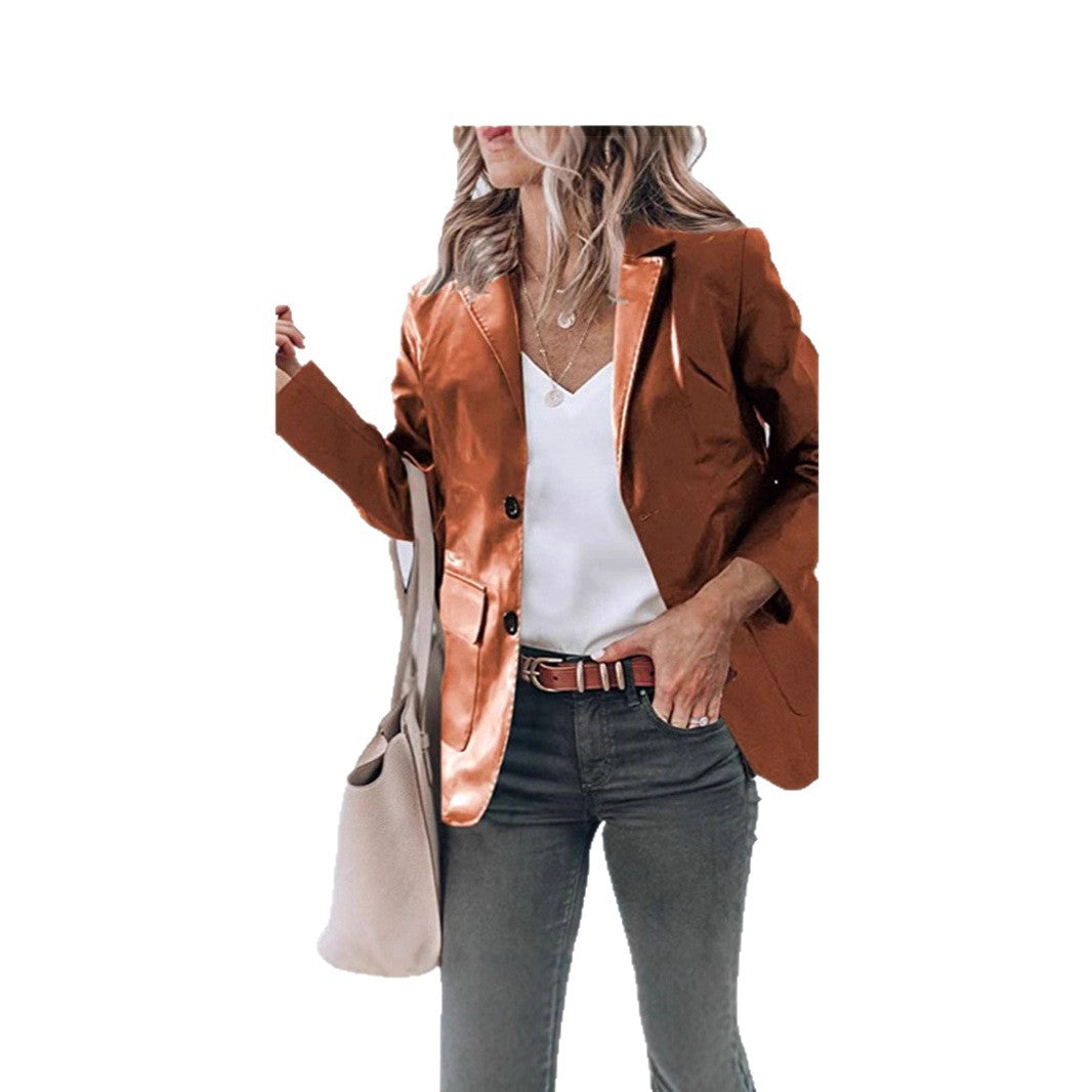 Dame moderiktig blazer med glänsande finish Mirla-Eva Jonsson