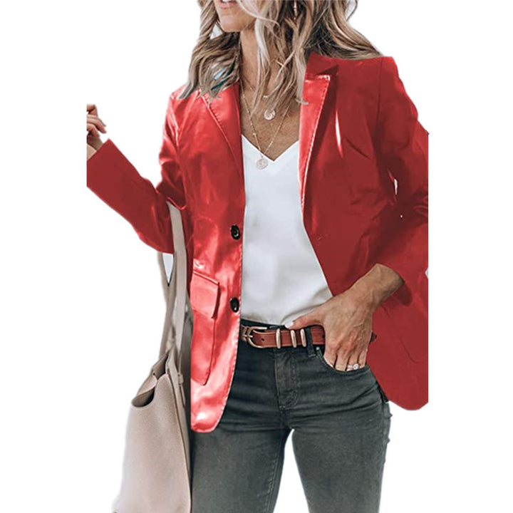 Dame moderiktig blazer med glänsande finish Mirla-Eva Jonsson