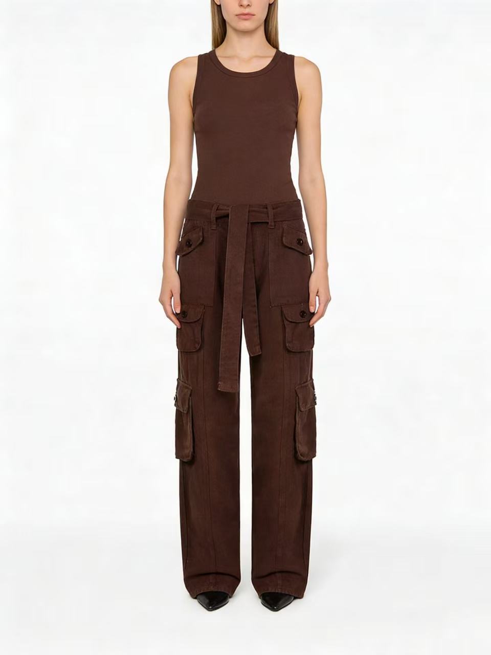 Dame modische vida Cargo-byxor med bälte och fickor Mirla-Eva Jonsson
