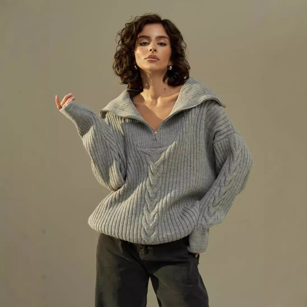 Dame mysig hoodie med dragkedja Mirla-Eva Jonsson