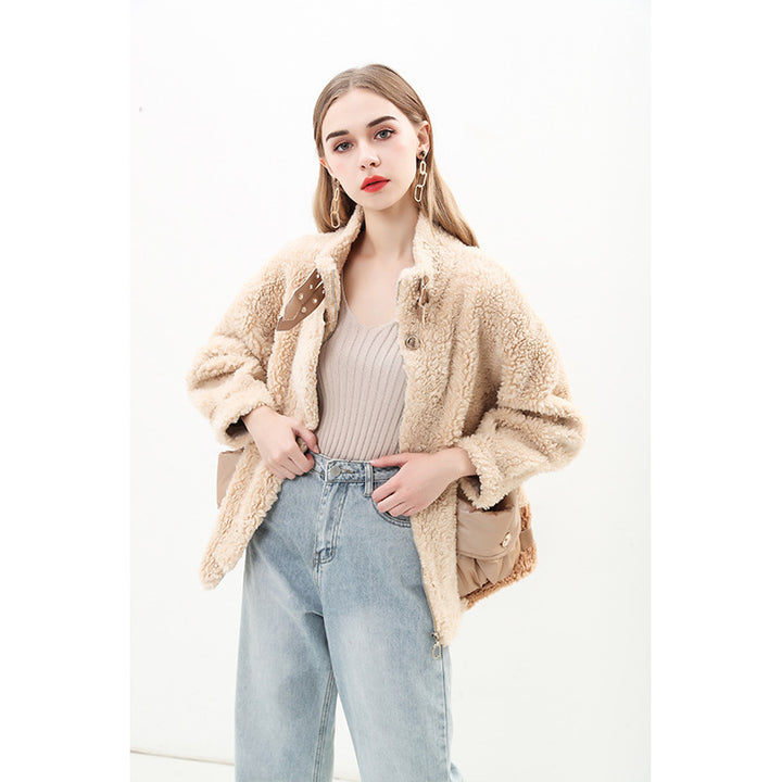 Dame mysiga oversized jacka med dekorativa fickor Mirla-Eva Jonsson