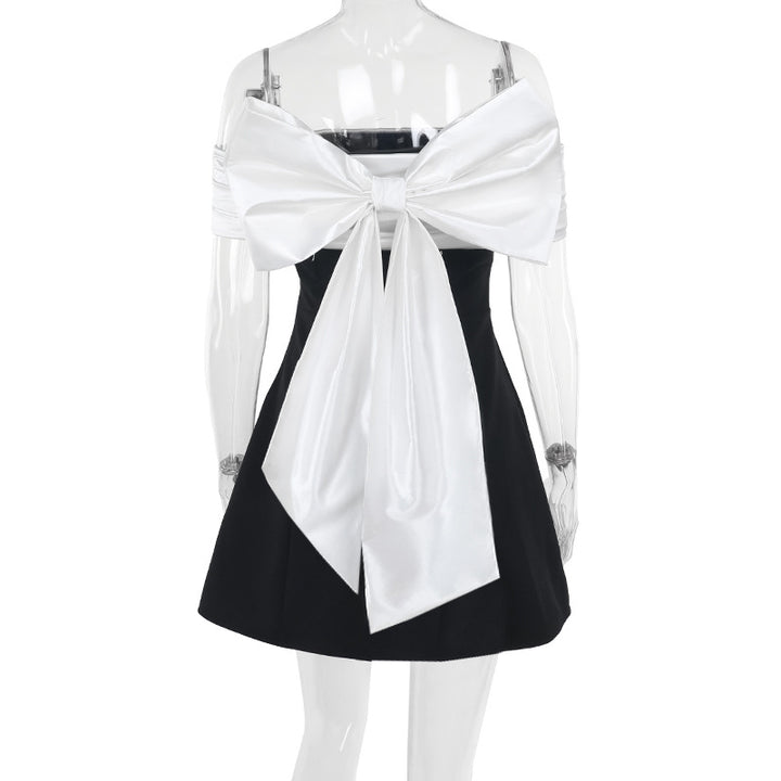 Dame off-shoulder cocktail dress with elegant ruffled top Mirla-Eva Jonsson