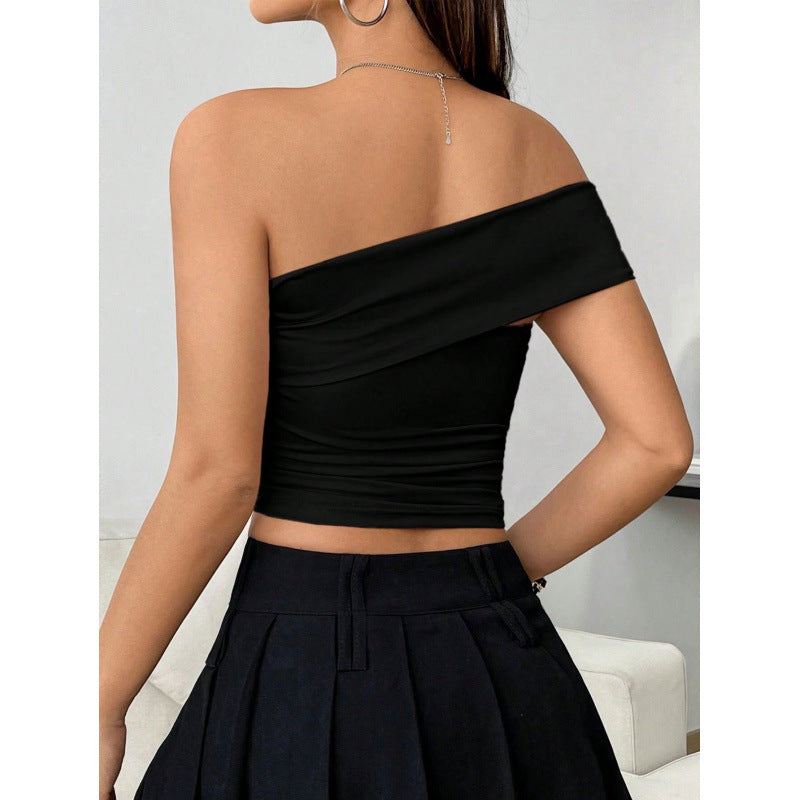 Dame off-shoulder topp med drapering Mirla-Eva Jonsson