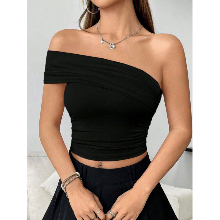 Dame off-shoulder topp med drapering Mirla-Eva Jonsson