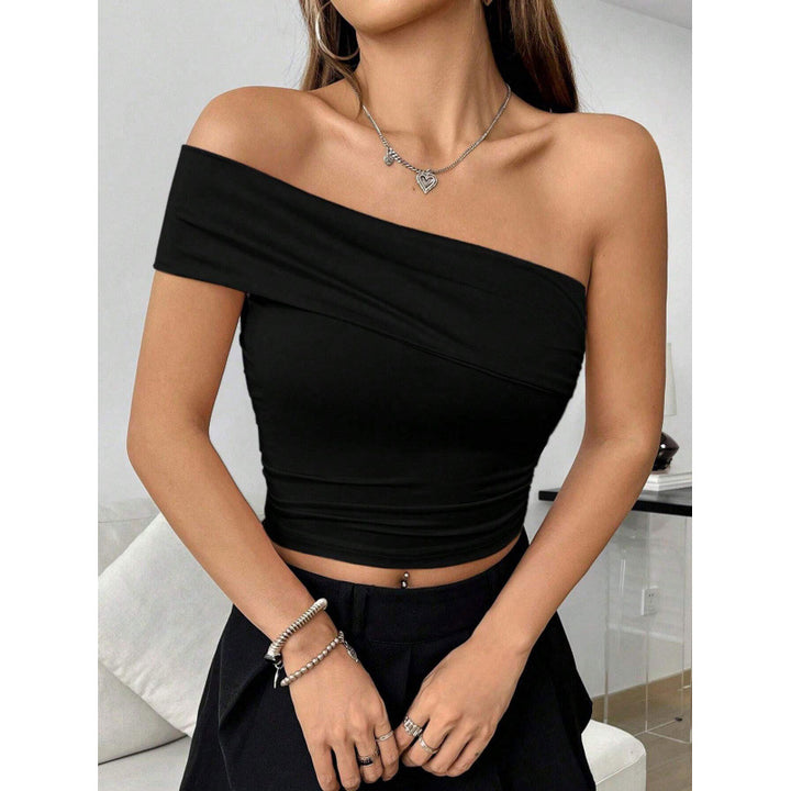 Dame off-shoulder topp med drapering Mirla-Eva Jonsson