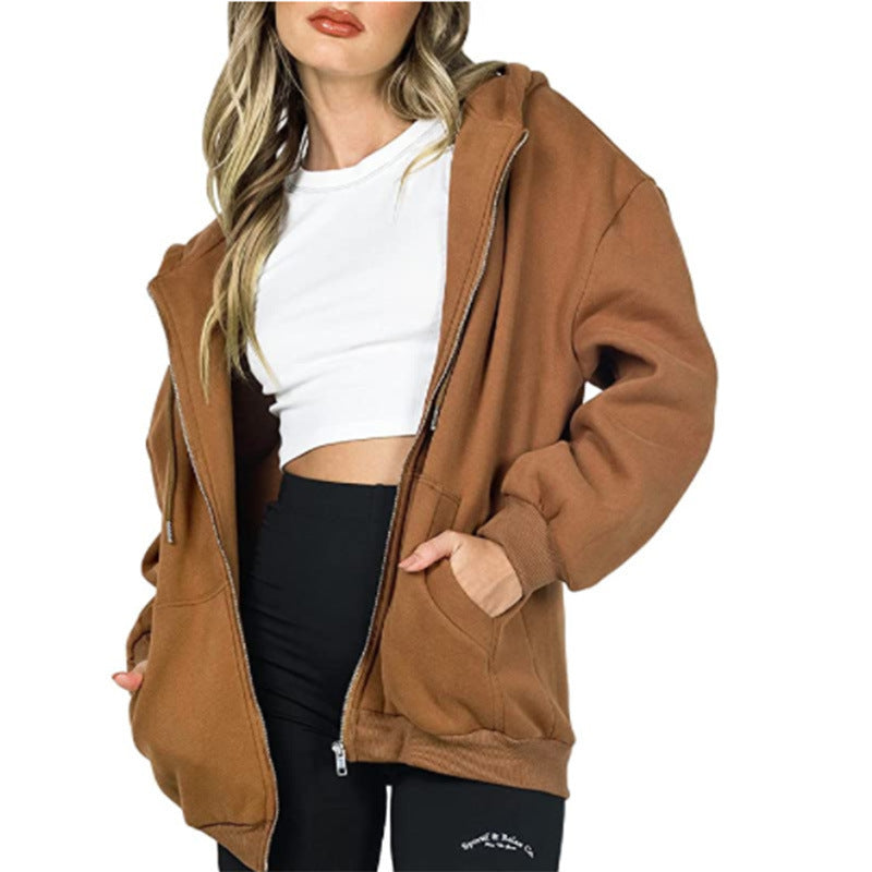 Dame oversized munkjacka med dragkedja och praktiska sidofickor Mirla-Eva Jonsson