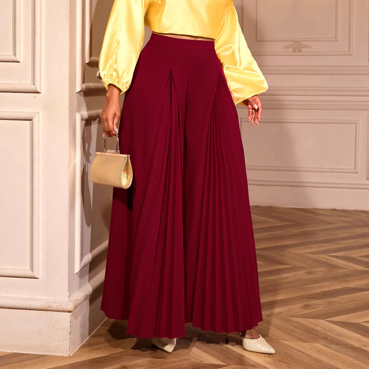 Dame plisserade byxor med hög midja och elegant plissé Mirla-Eva Jonsson