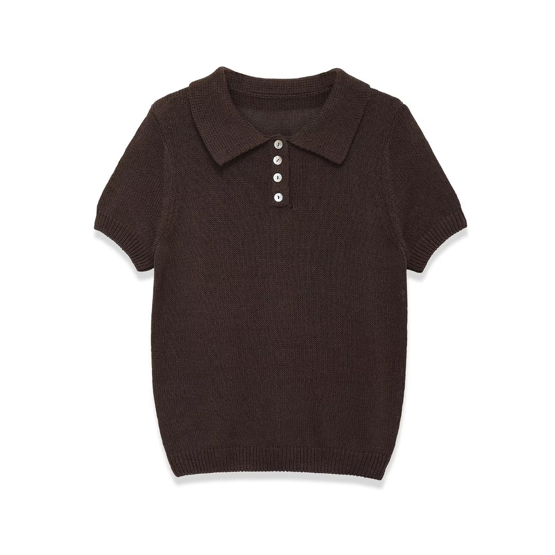 Dame polo shirt med elegant krage og høykvalitets knappdetaljer Mirla-Eva Jonsson