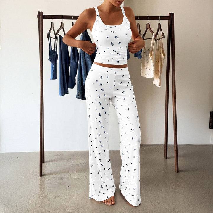 Dame pyjamas med bekväm överdel och vida byxor Mirla-Eva Jonsson
