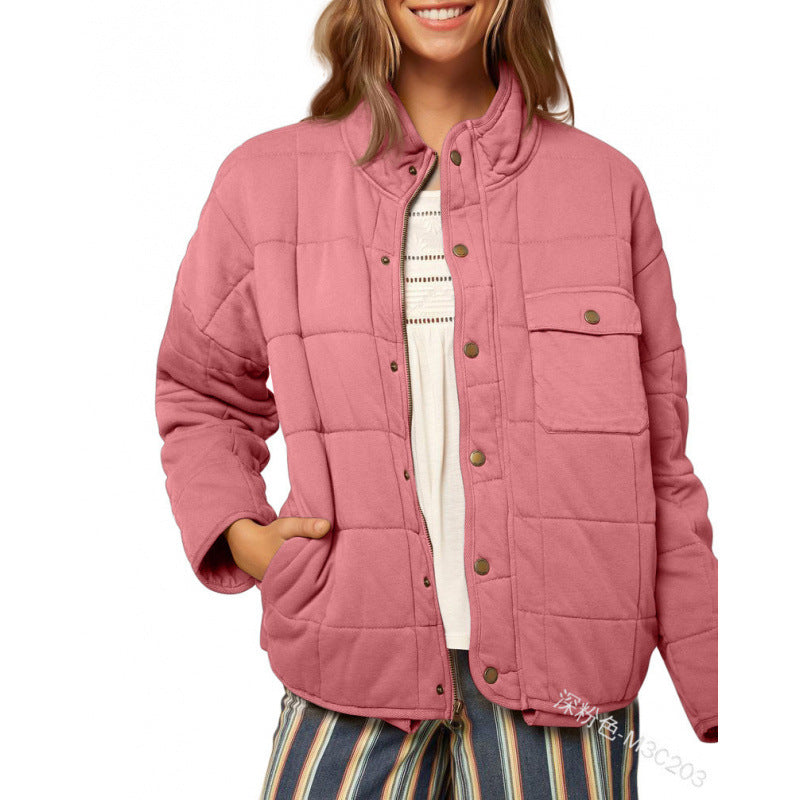 Dame quilted jacket with decorative button Mirla-Eva Jonsson