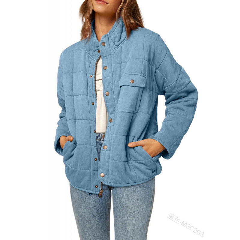 Dame quilted jacket with decorative button Mirla-Eva Jonsson