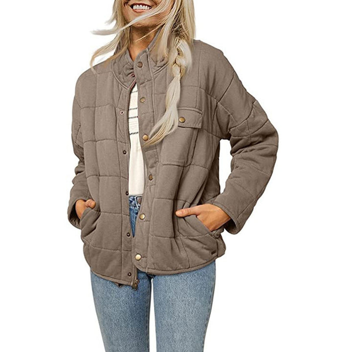 Dame quilted jacket with decorative button Mirla-Eva Jonsson