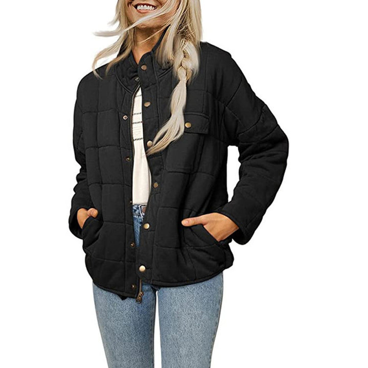 Dame quilted jacket with decorative button Mirla-Eva Jonsson