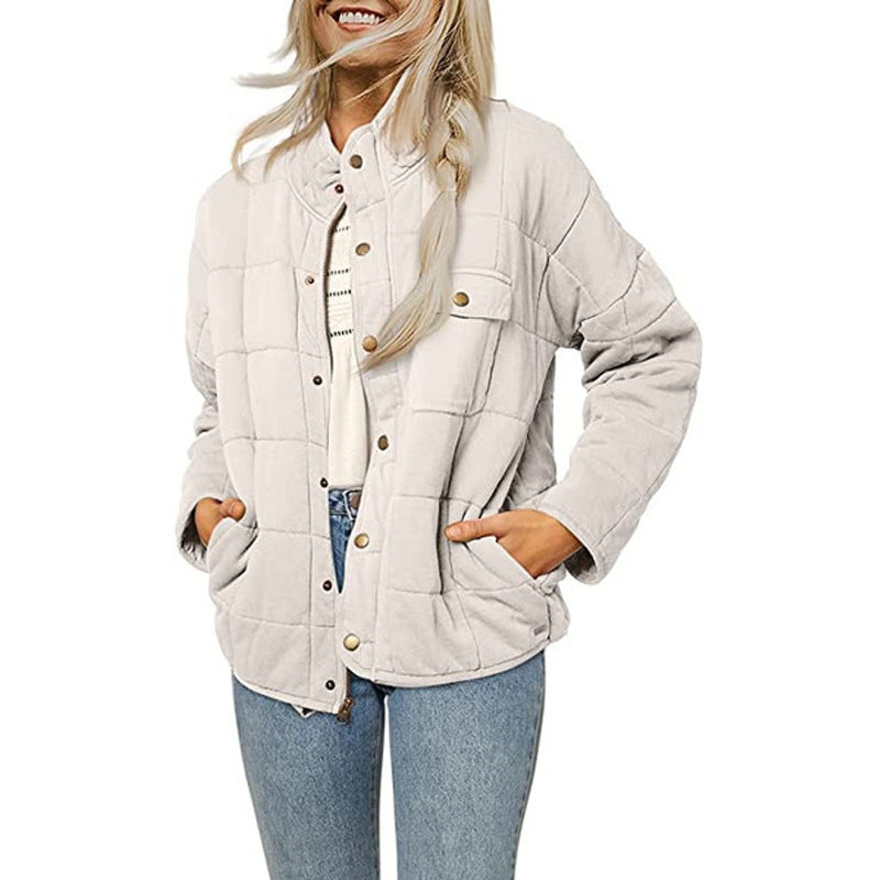 Dame quilted jacket with decorative button Mirla-Eva Jonsson