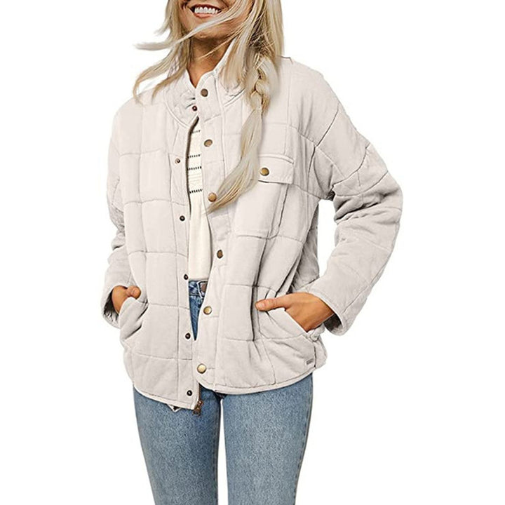Dame quilted jacket with decorative button Mirla-Eva Jonsson