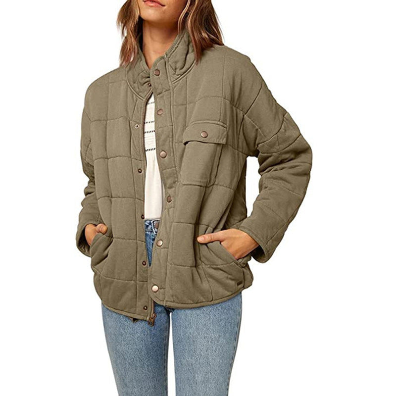 Dame quilted jacket with decorative button Mirla-Eva Jonsson