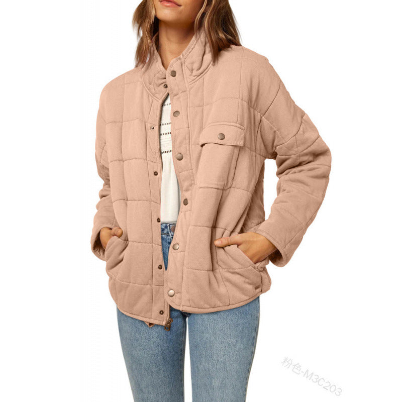 Dame quilted jacket with decorative button Mirla-Eva Jonsson