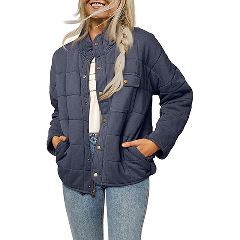 Dame quilted jacket with decorative button Mirla-Eva Jonsson
