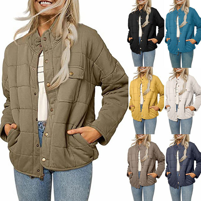 Dame quilted jacket with decorative button Mirla-Eva Jonsson