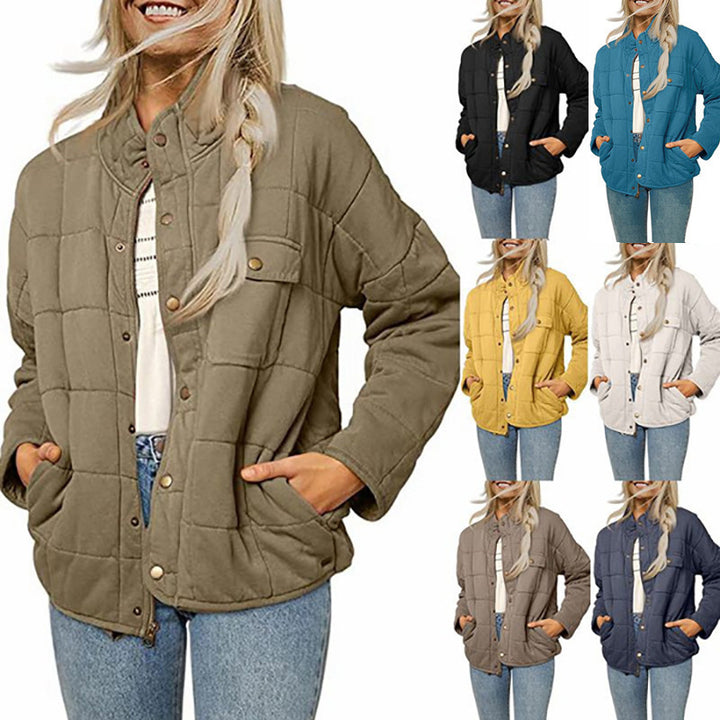 Dame quilted jacket with decorative button Mirla-Eva Jonsson