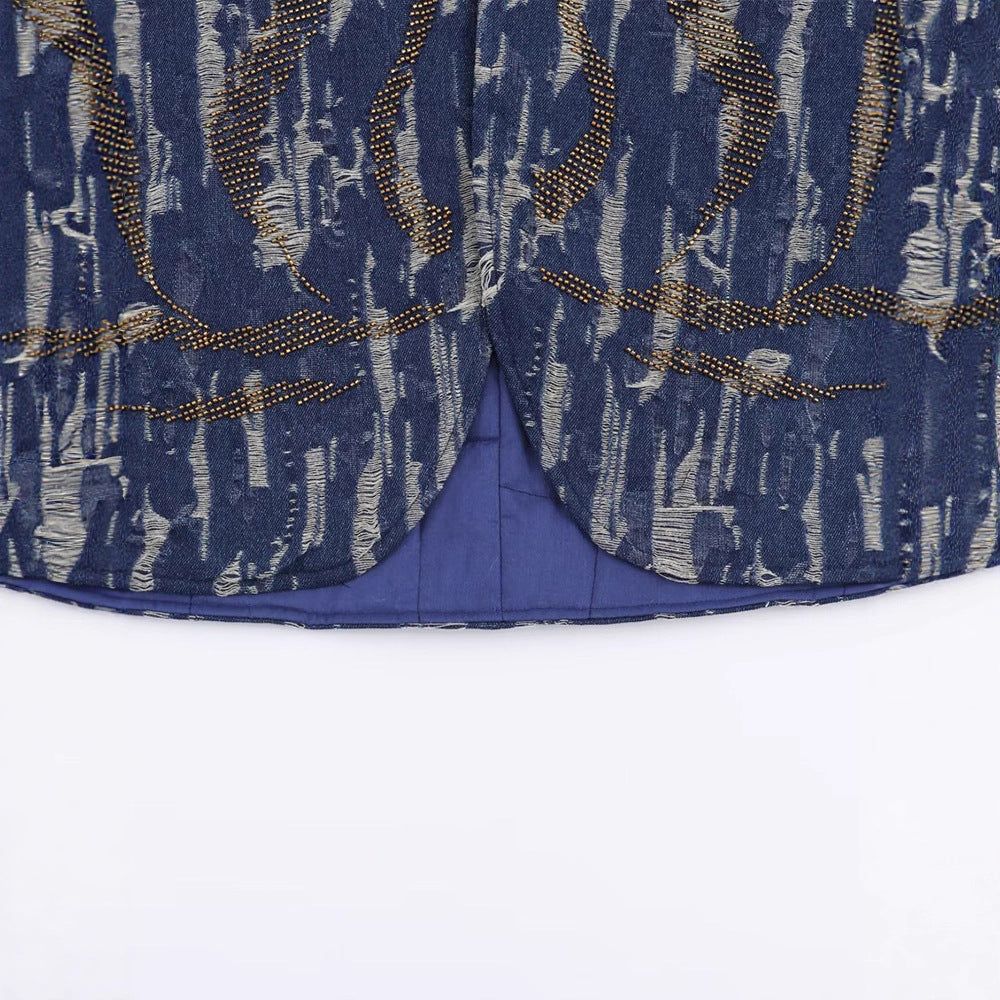 Dame quilted jacket with striking pattern mix and loose fit Mirla-Eva Jonsson