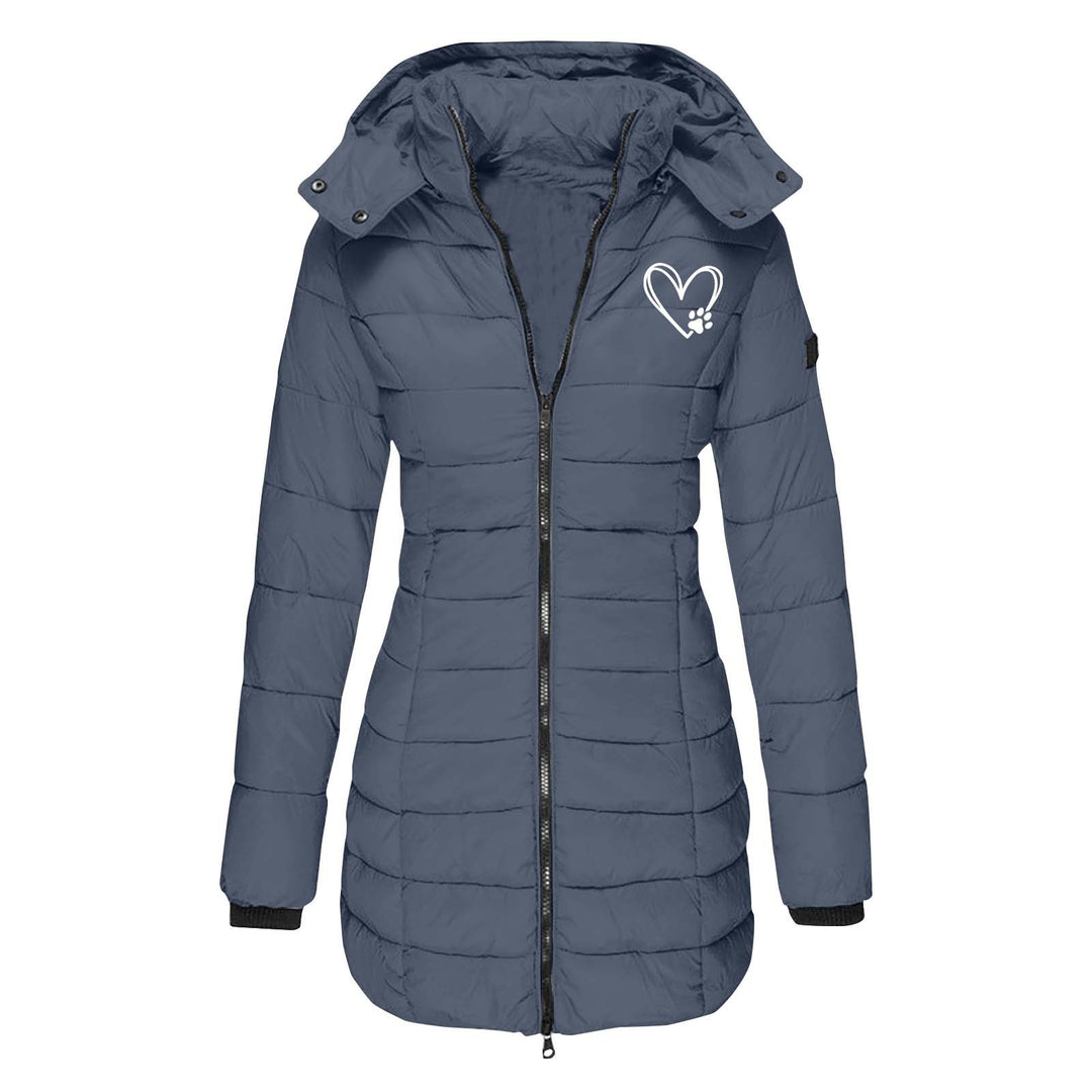 Dame quilted vinterjacka med avtagbar huva Eva Jonsson-Eva Jonsson