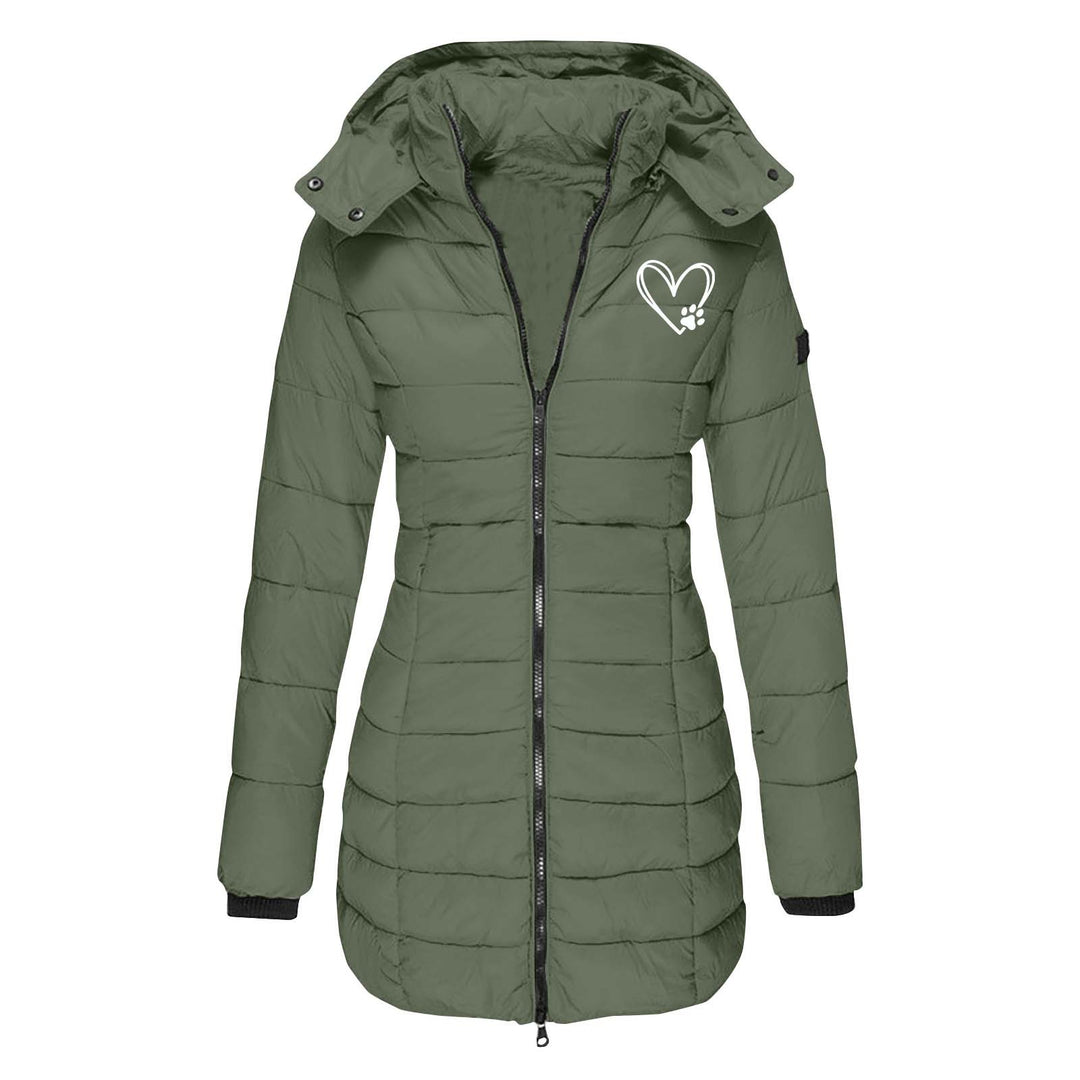 Dame quilted vinterjacka med avtagbar huva Eva Jonsson-Eva Jonsson