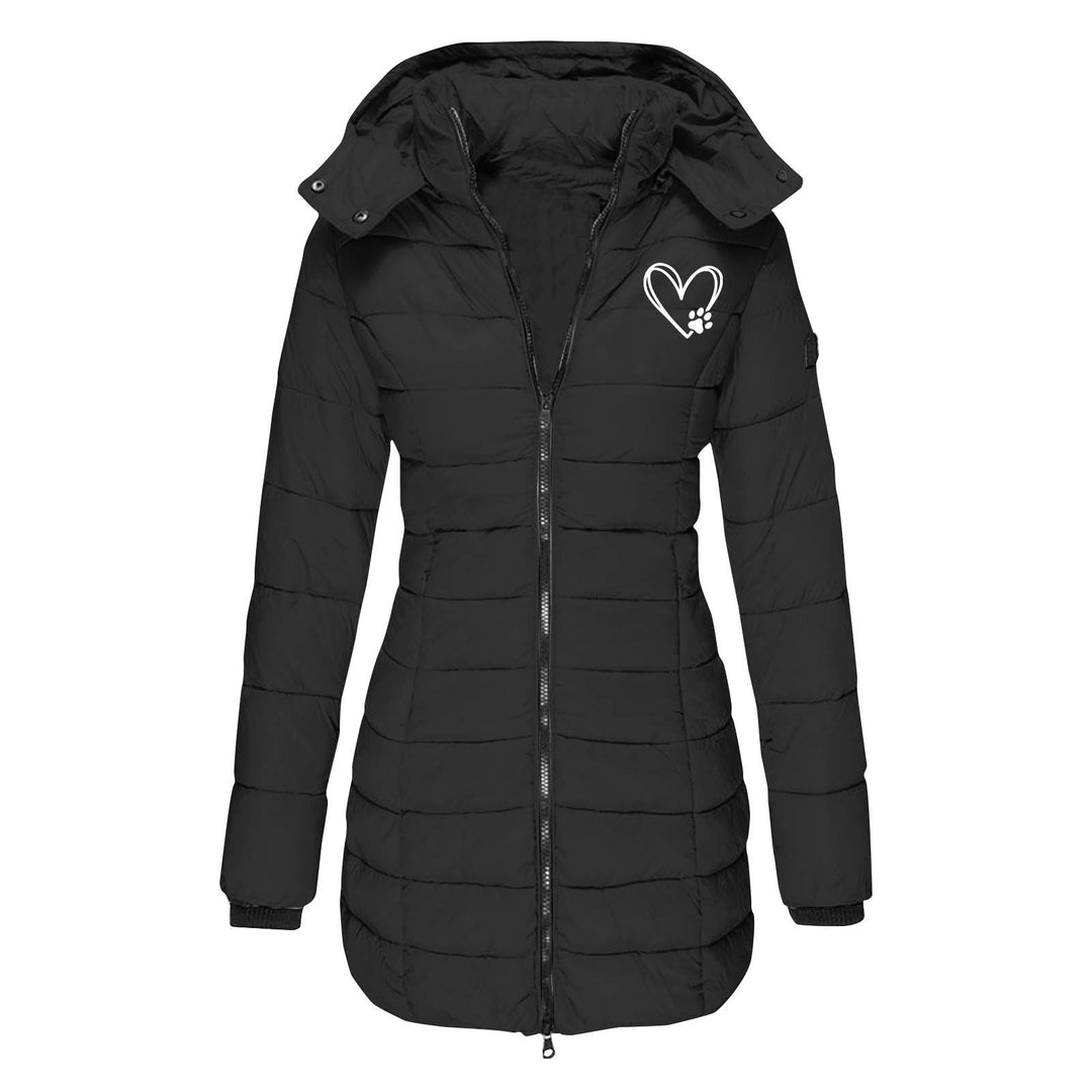 Dame quilted vinterjacka med avtagbar huva Eva Jonsson-Eva Jonsson