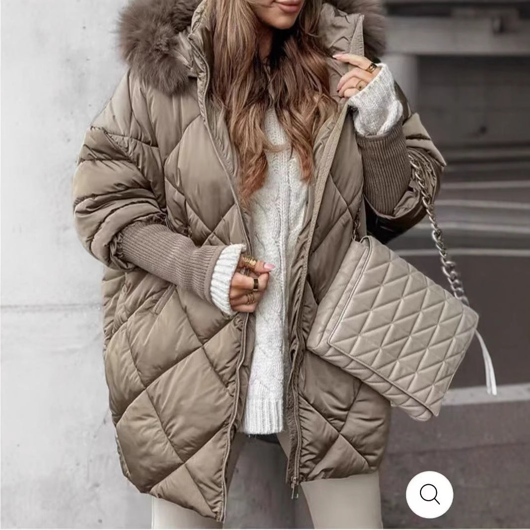 Dame quilted vinterparkas med avtagbar huva Mirla-Eva Jonsson