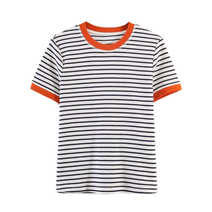 Dame randig T-shirt med kontrasterande ärmar Mirla-Eva Jonsson