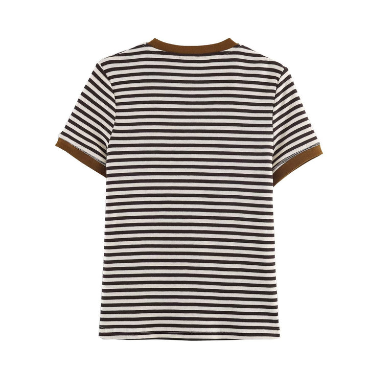 Dame randig T-shirt med kontrasterande ärmar Mirla-Eva Jonsson