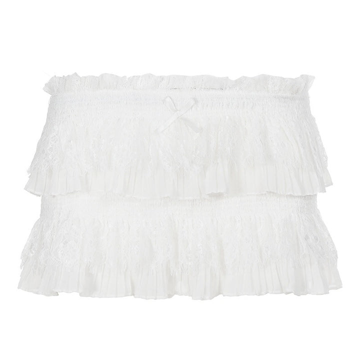 Dame ruffle shorts i luftig bomullsblandning Mirla-Eva Jonsson