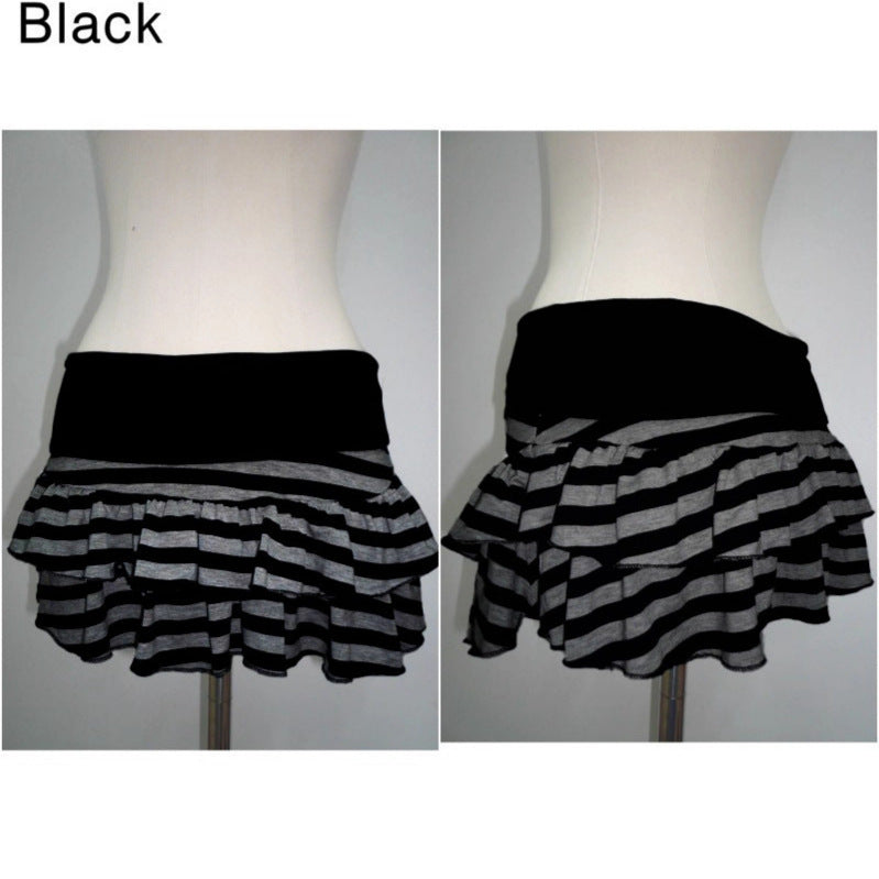 Dame ruffle shorts med randig design och elastisk midja Mirla-Eva Jonsson