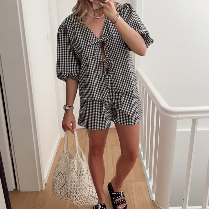 Dame rutigt fritids-set Mirla-Eva Jonsson