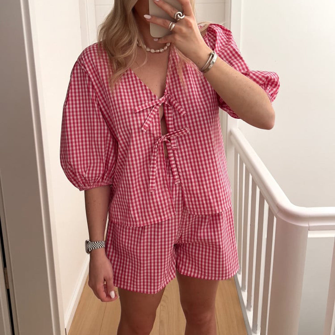 Dame rutigt fritids-set Mirla-Eva Jonsson