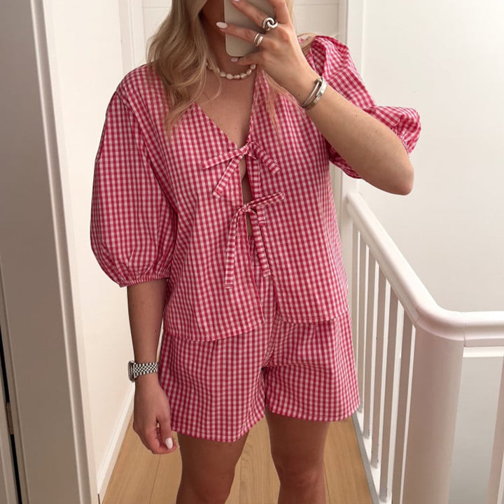 Dame rutigt fritids-set Mirla-Eva Jonsson