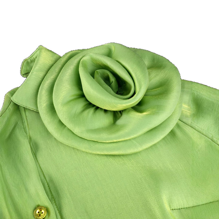 Dame satin skirt with floral ruffle design and fitted bow Mirla-Eva Jonsson