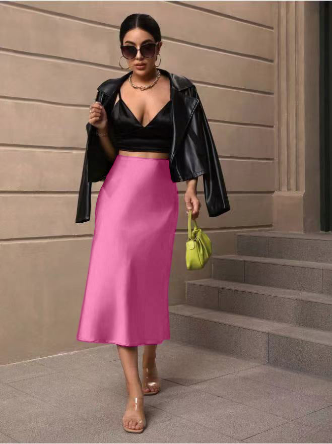 Dame satin skirt with swinging hem and elegant cut Mirla-Eva Jonsson