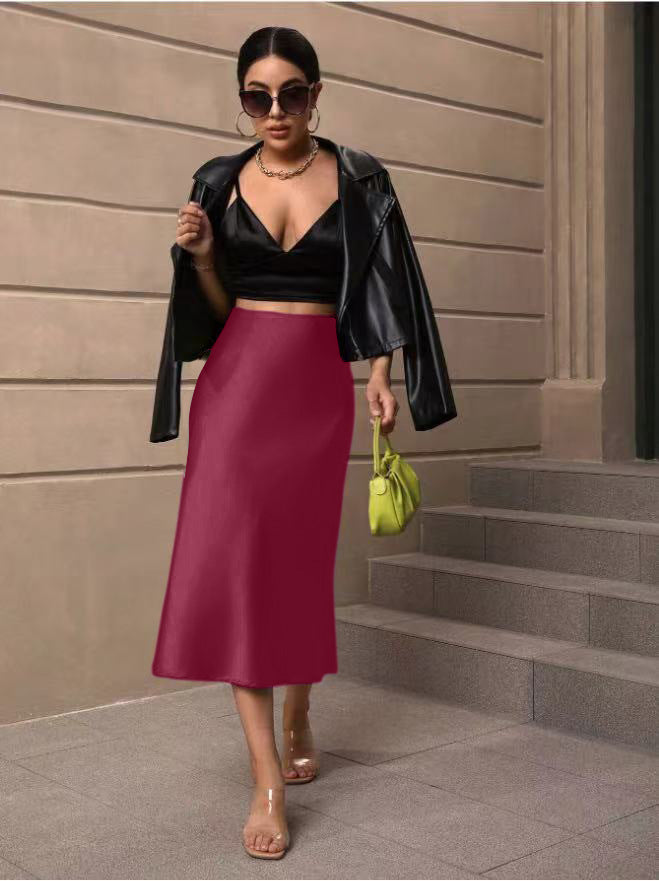 Dame satin skirt with swinging hem and elegant cut Mirla-Eva Jonsson