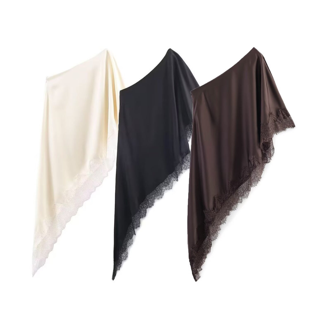 Dame scarf with luxurious lace trim Mirla-Eva Jonsson