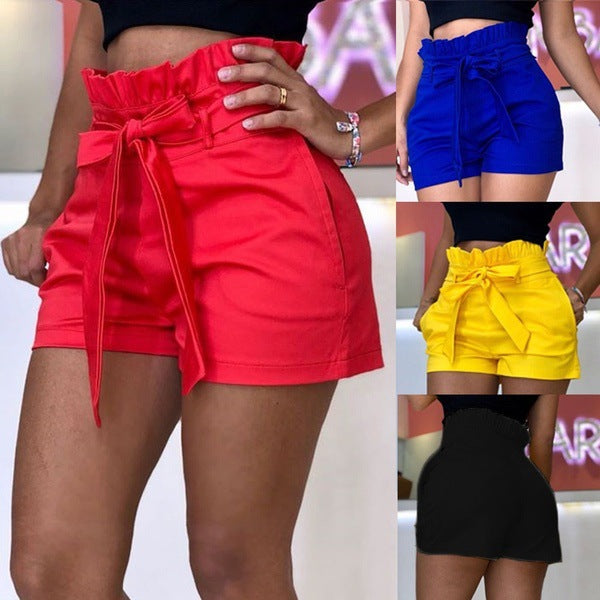 Dame shorts med hög midja och knytbälten Mirla-Eva Jonsson