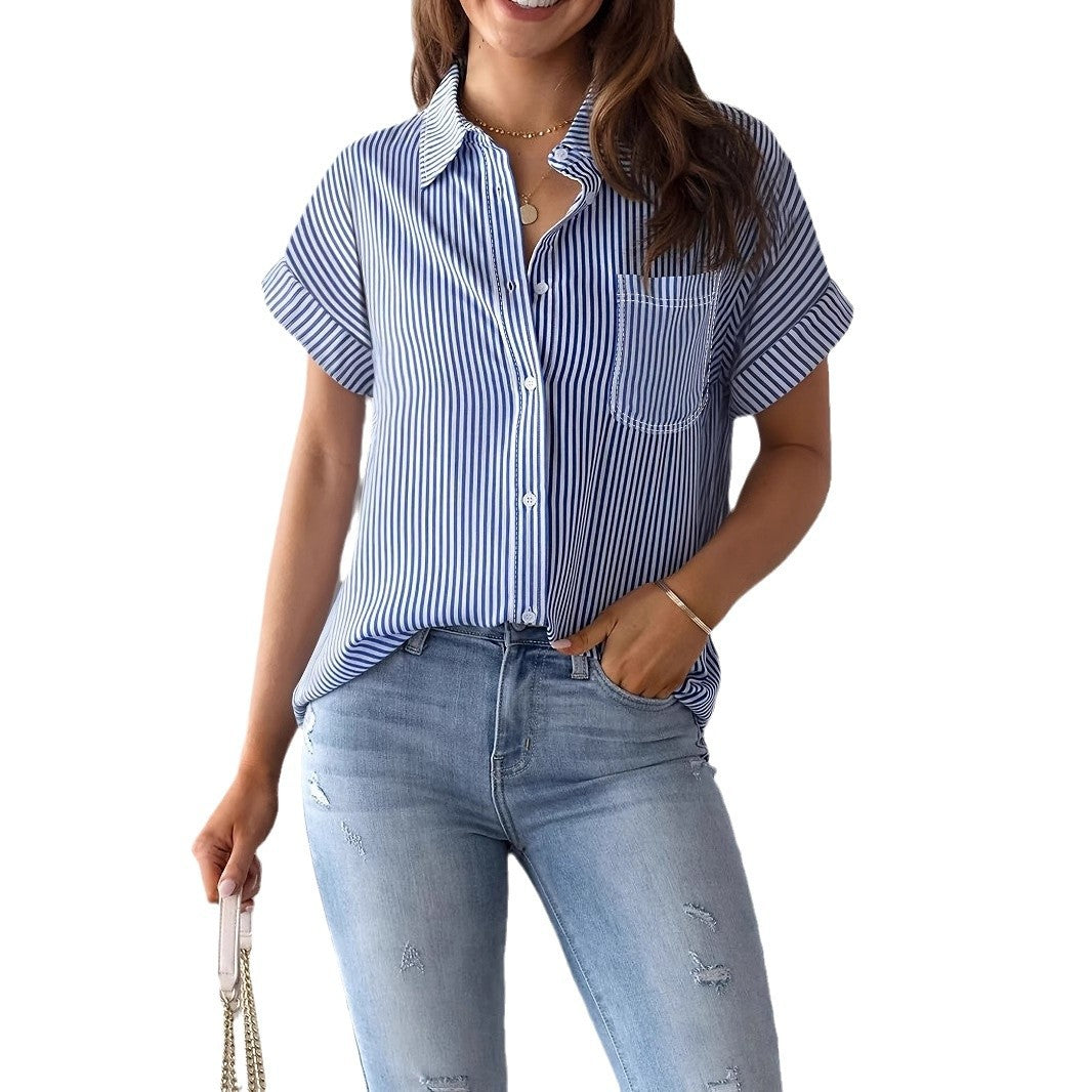 Dame skjortblus med eleganta ränder och lös passform Mirla-Eva Jonsson