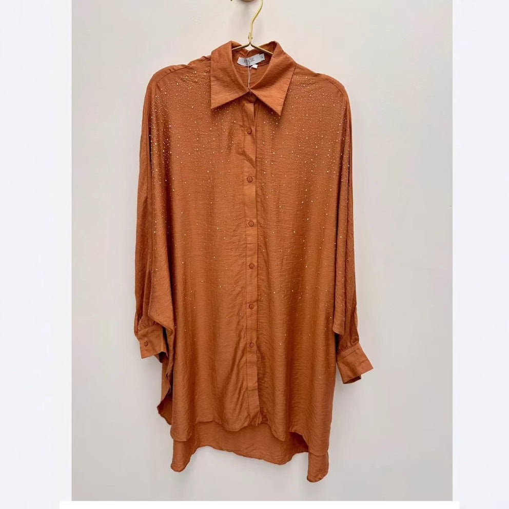 Dame skjorte bluse med glitrende aksenter og avslappet snitt Eva Jonsson-Eva Jonsson