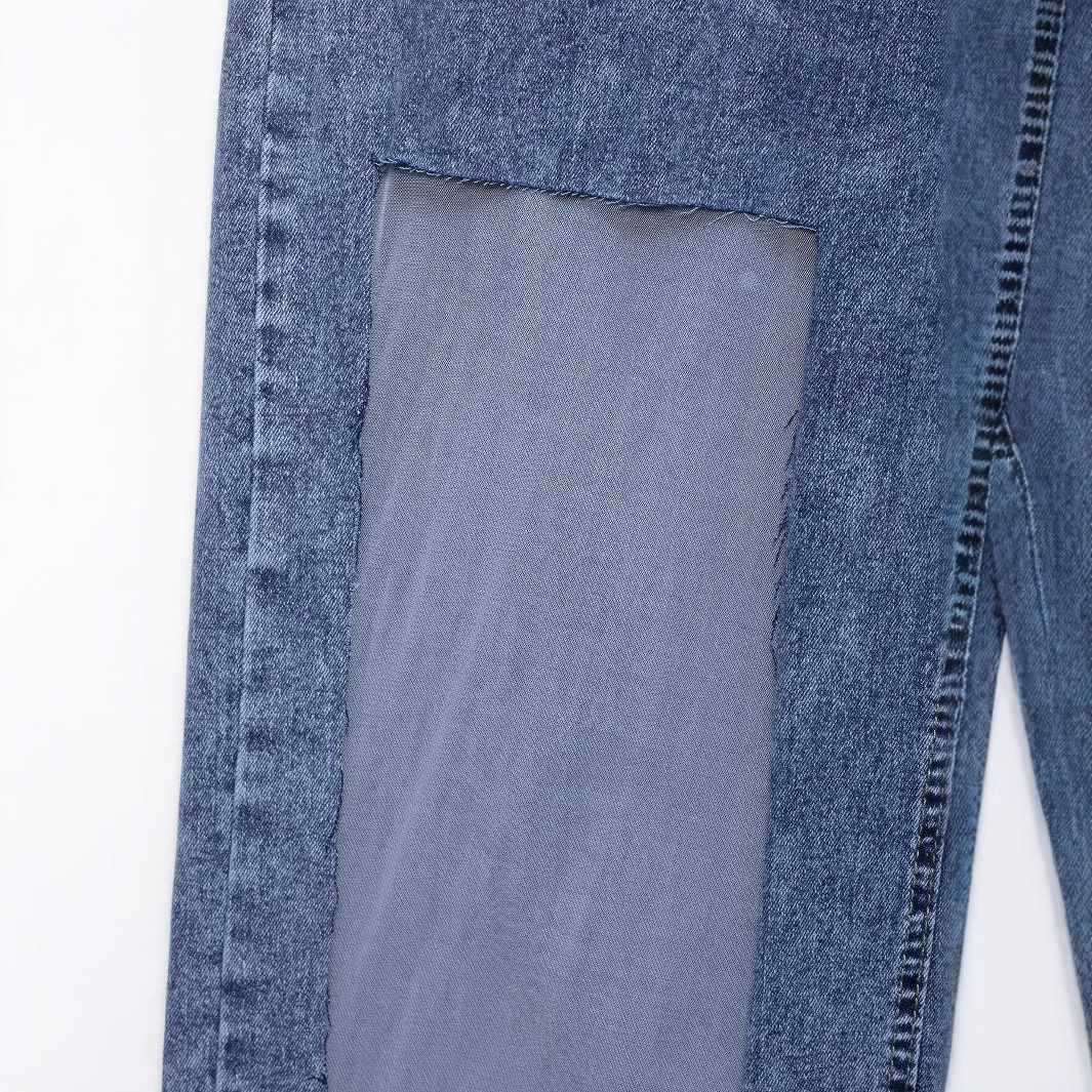 Dame slouchy högmidjade jeans med trendiga patchdetaljer Eva Jonsson-Eva Jonsson