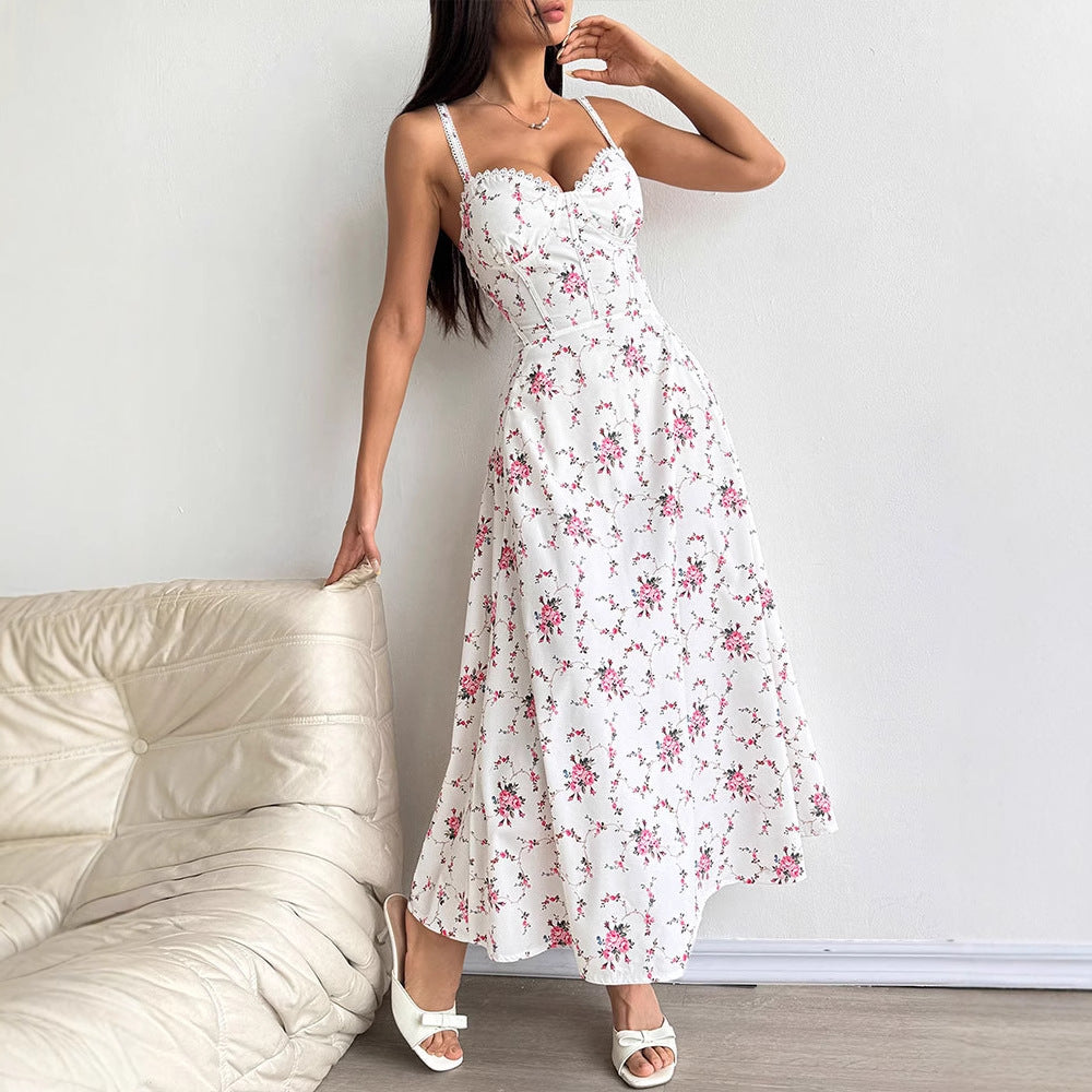 Dame sommarklänning med blommönster Mirla-Eva Jonsson