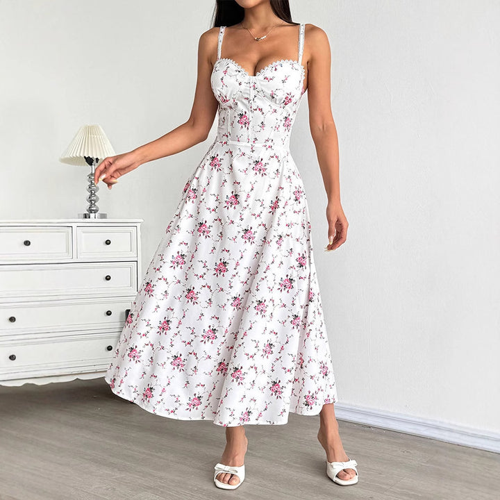 Dame sommarklänning med blommönster Mirla-Eva Jonsson