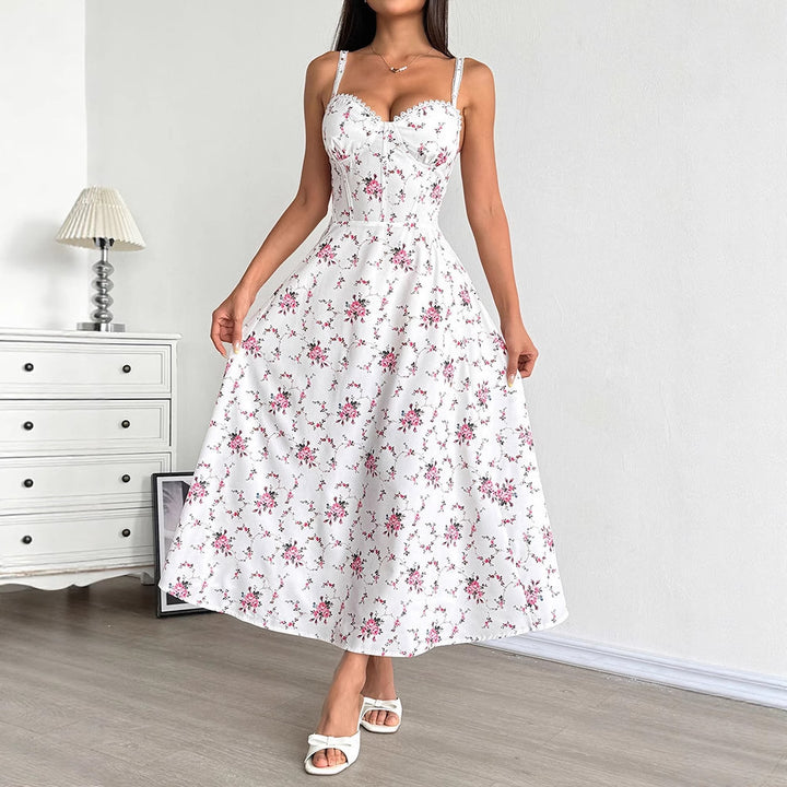 Dame sommarklänning med blommönster Mirla-Eva Jonsson