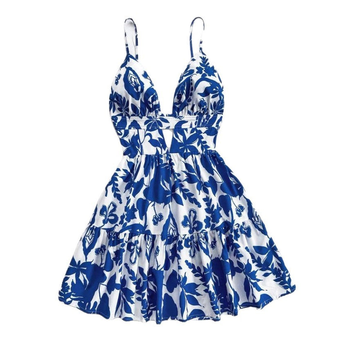 Dame sommarklänning med lekfullt babydoll-snitt och blommönster Mirla-Eva Jonsson
